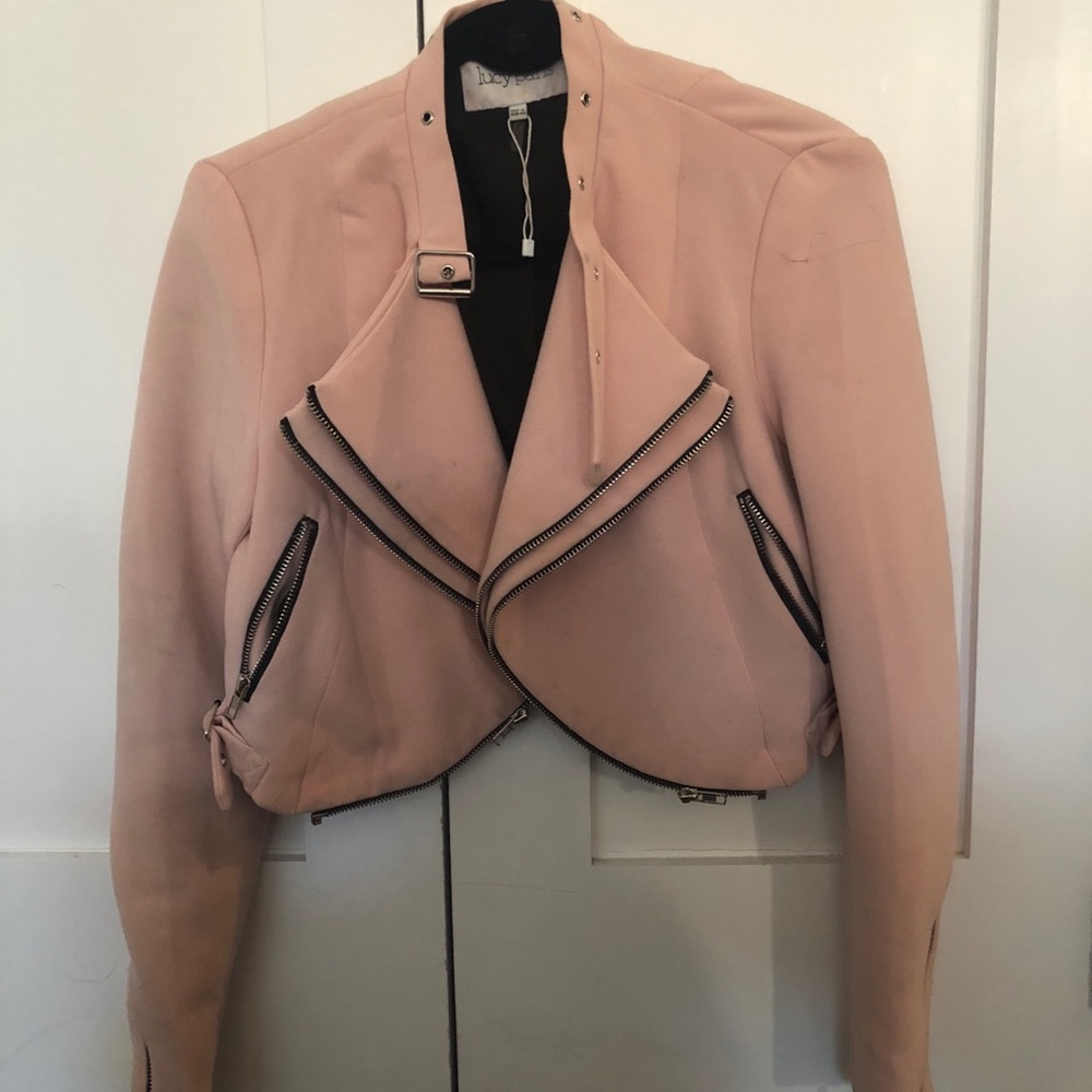 LUCY PARIS BABY PINK CROP MOTO